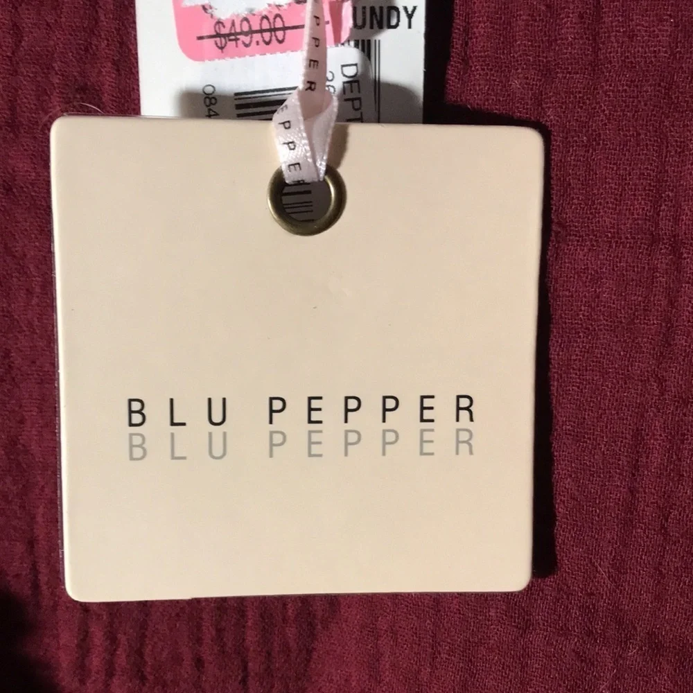 Blu Pepper Burgundy Vest S NWT - Picture 3 of 8